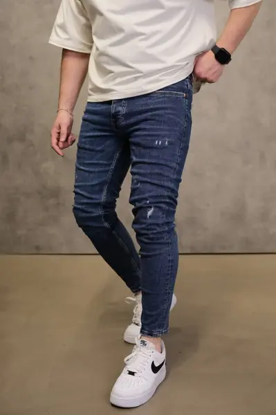 BLUGI SLIM FIT BLUE DESTROYED – STREET STYLE DENIM (MĂRIME: 32)