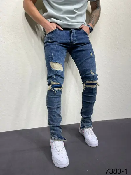 BLUGI SLIM PATCHES&ZIPPER BLUE BGAS923(7380-1) (MĂRIME: 34)