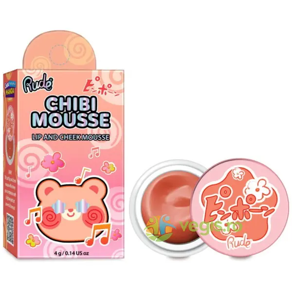 Blush si Balsam de Buze 2 in 1 Tip Mousse Chibi Mousse Nuanta Fuzzy 4g