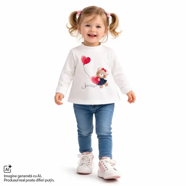 Bluza copii Chicco, Alb, 00161-69MFCO