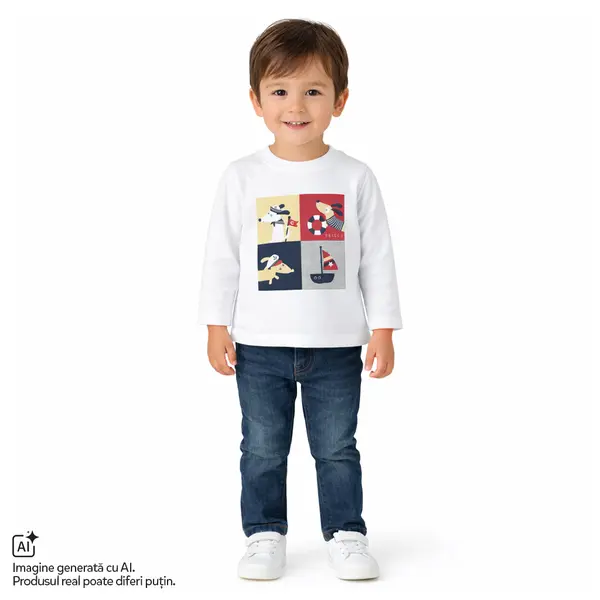 Bluza copii Chicco, Alb cu model, 01917-70MFCO