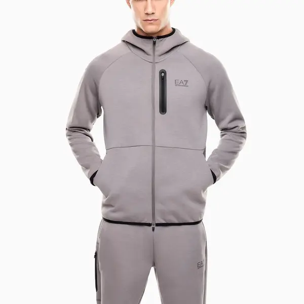 Bluza cu fermoar EA7 NATURAL VENTUS7 M HOODIE FZ