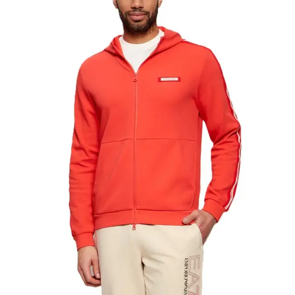Bluza cu fermoar EA7 TRAIN LOGO SERIES MAN HOODIE FZ CO PL TAPE