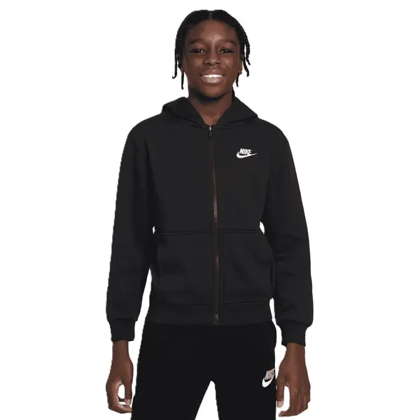 Bluza cu fermoar Nike K NSW CLUB FLC HD FZ LS LBR