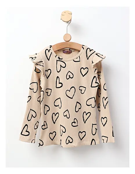 Bluza cu Inimioare Mara, model crem-negru
