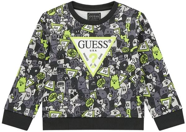 Bluză cu mânecă lungă Guess - Cu omuleți, multicolor, 12 luni