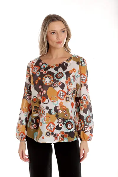 Bluza dama CP25025 multicolor stilizat, Cesy | marimea XXL