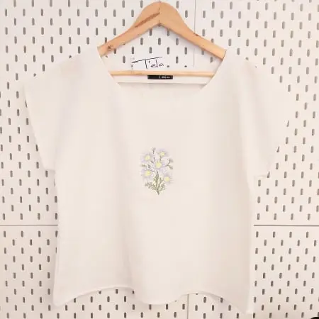 Bluza din bumbac cu broderie florala - Daisy L