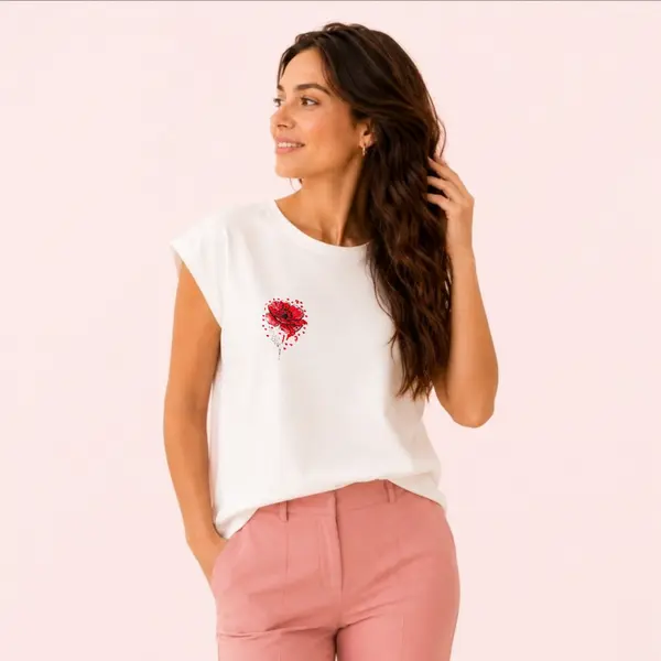 Bluza din bumbac cu broderie florala - Poppy-season, M