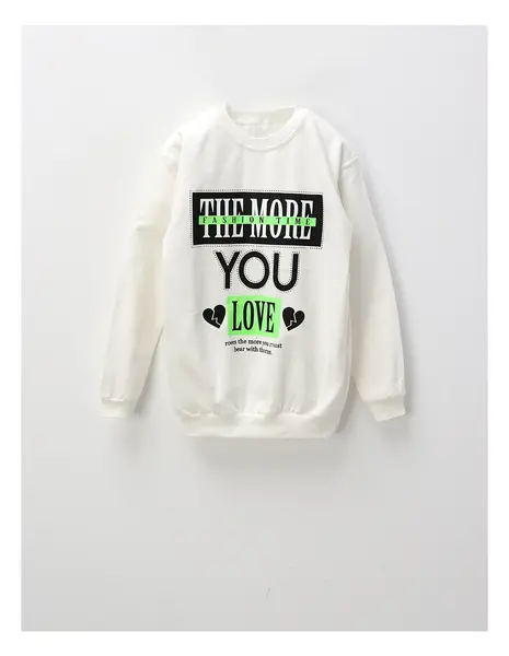 Bluza flausata Fashion Time, alb