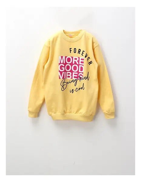 Bluza flausata More Good Vibes, galben