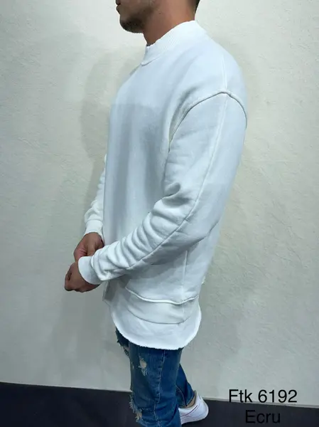 BLUZA HOINAR LONG ECRU-WHITE BZAS40(6192) (MĂRIME: XL)