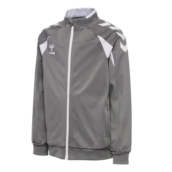 Bluza hummel CORE 2.0 POLY ZIP COPII - 1299 STEEL GRAY/WHITE, 128