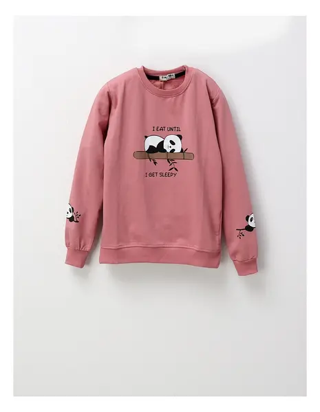 Bluza I EAT UNTIL fetite, roz prafuit