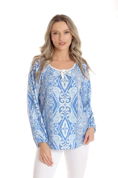 Bluza ie CP25027 alb & bleu & albastru, Cesy | marimea S