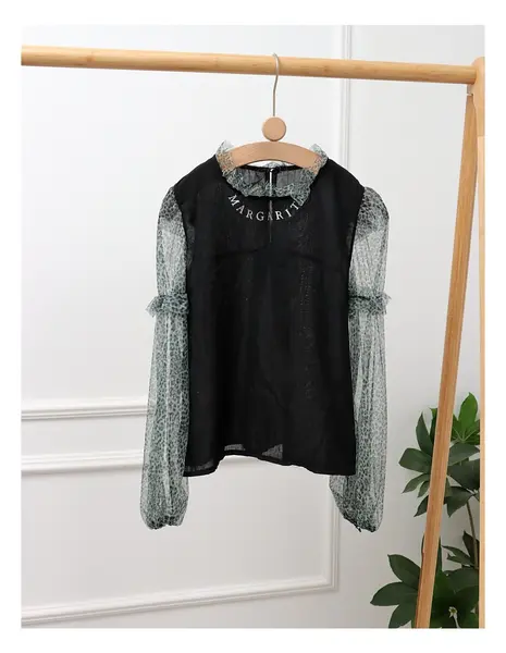 Bluza Margarita, Tulle, cu verde