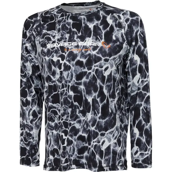Bluza Night Uv Black Waterprint Long Sleeve Marime 2XL
