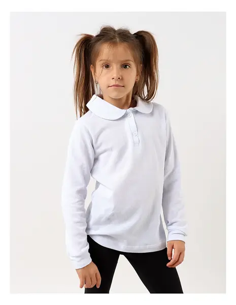 Bluza pentru fetite stil POLO model alb