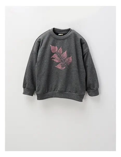 Bluza Sweet Leaf, gri inchis
