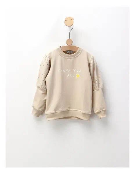 Bluza Thank You All, bej