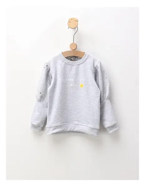 Bluza Thank You All, gri