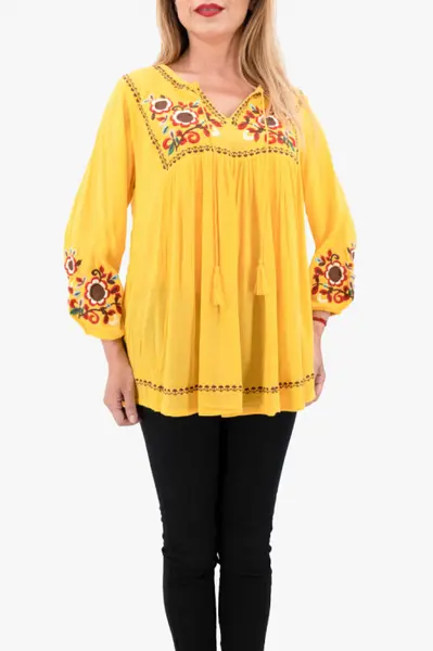 Bluza tip ie cu broderie florala - Lavinia 4