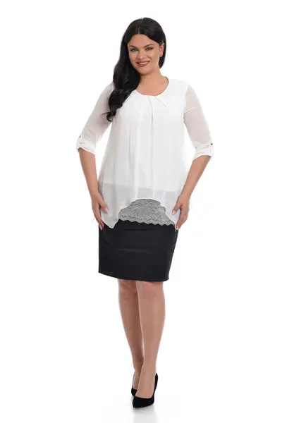 Bluza voal si dantela DV22BL37 alb, Dress to Impress | marimea 42