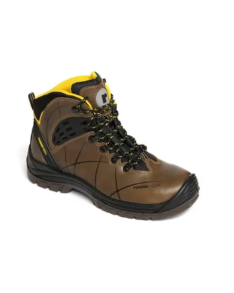 Bocanci cu bombeu si lamela, Oregon Rossini S3 SRC, piele nabuc, culoarea maro 47, MARO