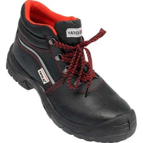 Bocanci de lucru, Yato, Piele, Negru, 46