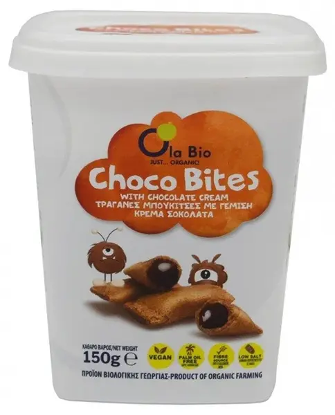 Bocănele de napolitană cu cremă de ciocolată, 150 g, Ola Bio