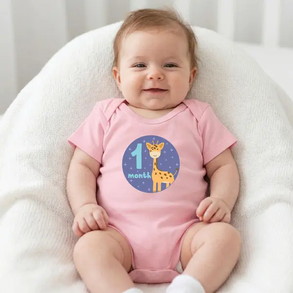 Body 1-12 MONTHS - TPC19 Roz Maneca Scurta, 3 Luni