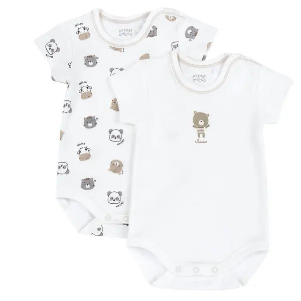 Body bebelusi Chicco, set doua bucati, Alb, 00657-69MFCI
