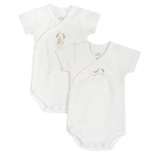 Body bebelusi Chicco, set doua bucati, alb, 00904-69MFCI
