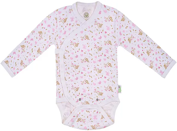 Body Bio Baby - bumbac organic, 62 cm, 3-4 luni, alb-roz