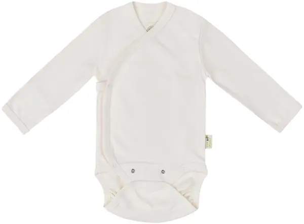 Body cu mânecă lungă Bio Baby - bumbac organic, 68 cm, 4-6 luni, ecru