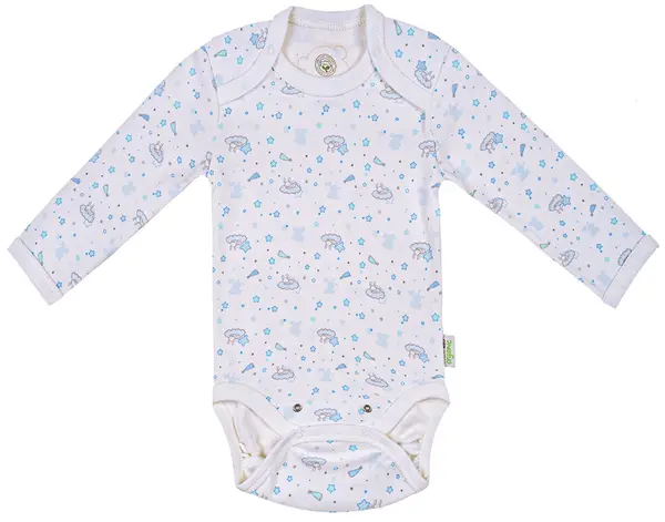 Body cu mânecă lungă Bio Baby - Bumbac organic, 74 cm, 6-9 luni