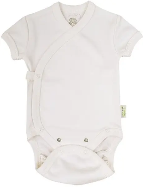 Body cu mânecă scurtă Bio Baby - bumbac organic, 56 cm, 1-2 luni, ecru