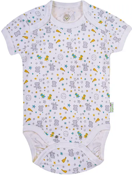 Body cu mânecă scurtă Bio Baby - bumbac organic, 80 cm, 12 luni