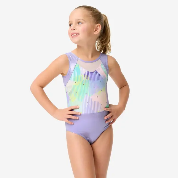 Body fără mâneci pentru gimnastică Mov Fete