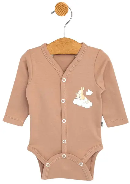 Body pentru bebeluși cu mânecă lungă Rainy - Cu fixare frontală , Born 2025, 48 cm, 0 luni
