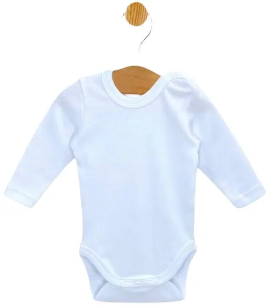 Body pentru bebeluși cu mânecă lungă Rainy - White, 56 cm, 1-2 luni