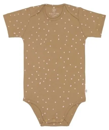 Body pentru bebeluși cu mânecă scurtă Lassig - 86/92 cm, 12-24 luni, Dots curry