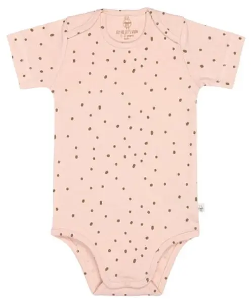 Body pentru bebeluși cu mânecă scurtă Lassig - Gots, 50/56 cm, 0-2 luni, Powder Pink