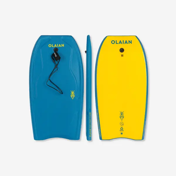 Bodyboard 100 Albastru-Galben cu coardă pentru încheietură - Mărimea 39''