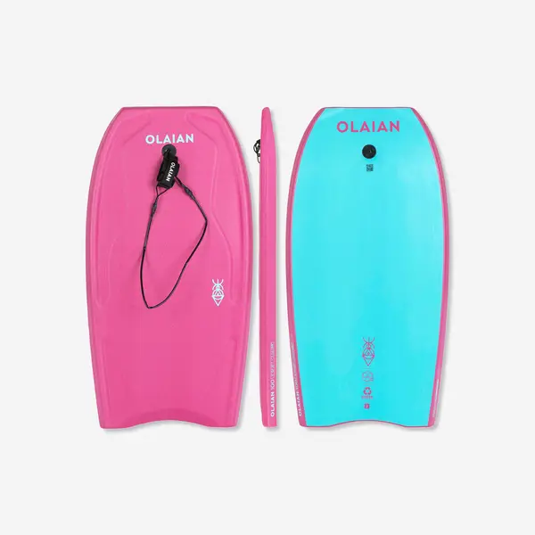 Bodyboard 100 Roz-Albastru cu coardă pentru încheietură - Mărimea 39''