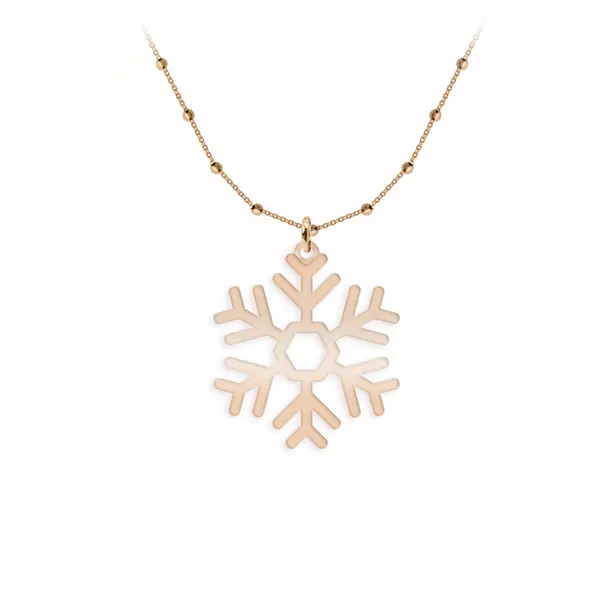 Bohemia - Colier personalizat bile argint 925 placat cu aur roz cu pandantiv Fulg