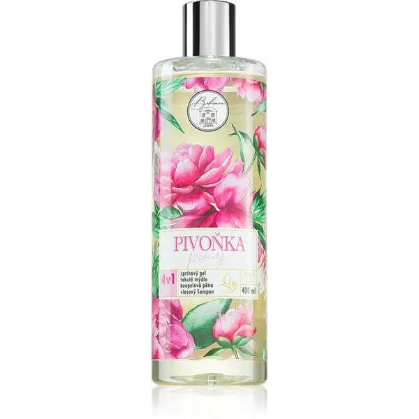 Bohemia Gifts & Cosmetics Flower Line Peony gel de duș pentru corp și păr 400 ml