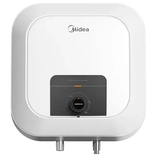Boiler electric Midea D15-20VD1(O), model compact, volum 15L, control mecanic, montaj deasupra chiuvetei, Clasa A (Alb)