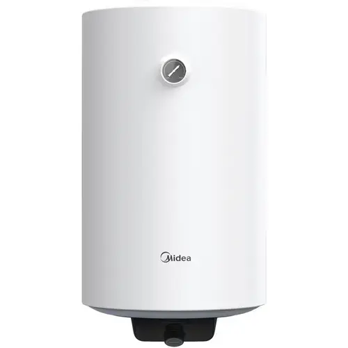 Boiler electric Midea D80-15FG, Seria Lume, model cilindric, volum 80L, control mecanic, Supapa de siguranta de reducere a presiunii, protectie la supraincalzire (Alb)