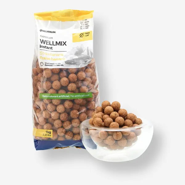 Boilies Pescuit la Crap Wellmix Instant 15mm 1kg Strawbanana